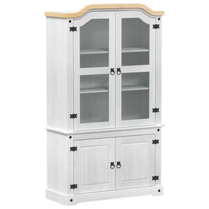 vidaXL Witryna Biały 103.5 x 42 x 180 cm Lite drewno sosnowe