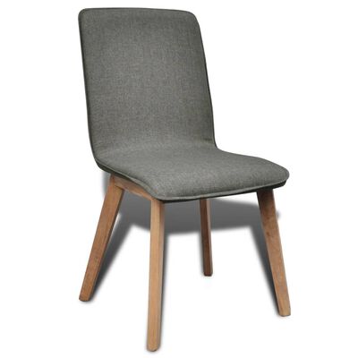 vidaXL Krzesła do jadalni, 2 szt., jasnoszare, tkanina i lity dąb