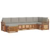 vidaXL Zestawy sof 7 pcs Naturalny i Jasny Szary Lite Drewno Akacji