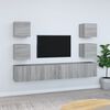 vidaXL Zestaw 7 szafek TV, szary dąb sonoma, materiał drewnopochodny