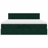 vidaXL Rama ł&oacute;żka otomana z materacami, zielona, 200x200 cm, aksamit