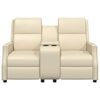 vidaXL Rozkładany fotel masujący, 2-os., kremowy, obity sztuczną skórą