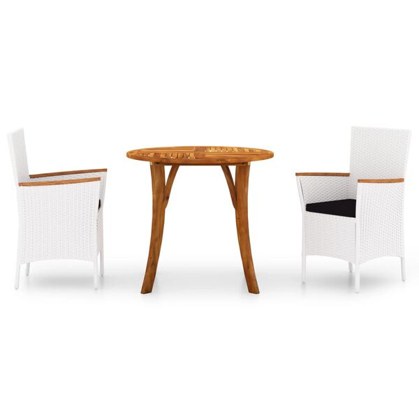 vidaXL 3-częściowy zestaw mebli ogrodowych, biały