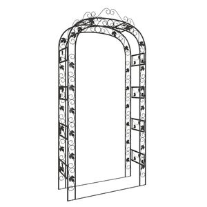 vidaXL Pergola ogrodowa, czarna, 116x45x240 cm, stalowy