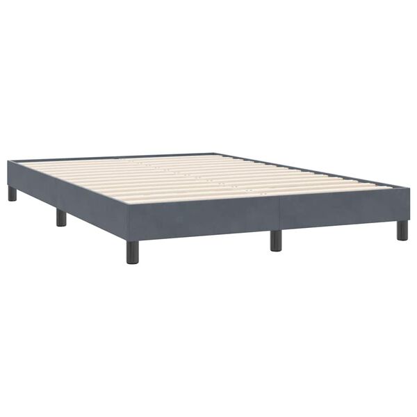 vidaXL Ł&oacute;żko Box Spring bez materaca Ciemnoszary 140x220 cm Aksamit