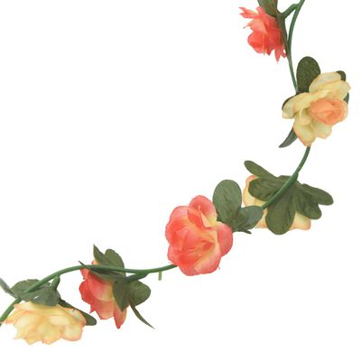 vidaXL Sztuczne girlandy kwiatowe, 6 szt., różano-szampańskie, 240 cm