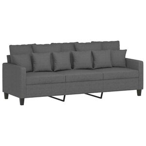 vidaXL Sofa 3-osobowa, ciemnoszara, 180 cm, tapicerowana tkaniną