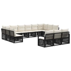 vidaXL Zestaw Sof na Ogr&oacute;d 13 pcs Czarny polirattan