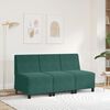 vidaXL Modułowa sofa bez podłokietnik&oacute;w Ciemnozielona 55 cm Aksamit