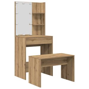 vidaXL Toaletka z oświetleniem LED dąb artisan materiał drewnopochodny