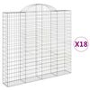 vidaXL Kosze gabionowe, 18 szt, 200x30x180/200cm, galwanizowane żelazo