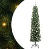 vidaXL Sztuczna choinka z podstawą Zielony 240 cm PVC, stal i plastik
