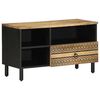 vidaXL Szafka pod TV, czarne, 80x33,5x46 cm, surowe lite drewno mango