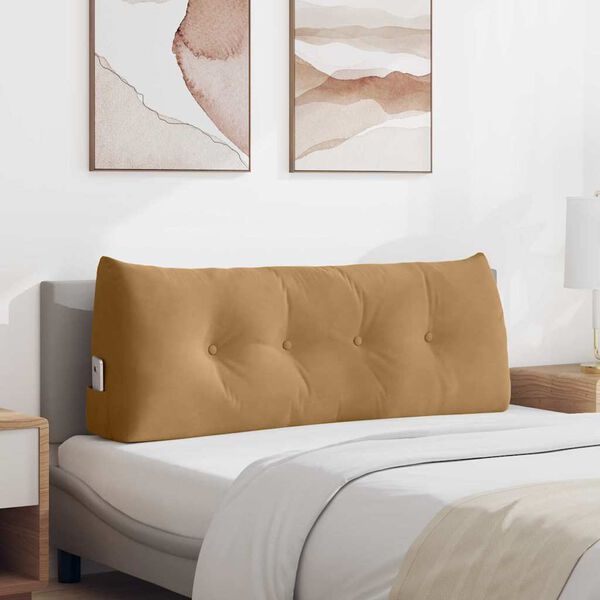 vidaXL Poduszka na plecy Brązowy 120 x 24 x 50 cm Aksamit