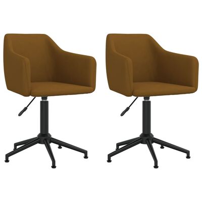vidaXL Obrotowe krzesła stołowe, 2 szt., brązowe, obite aksamitem