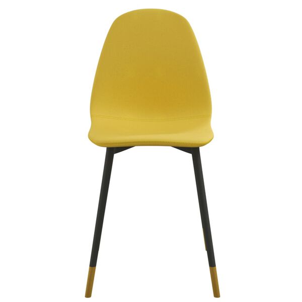 vidaXL Krzesła stołowe, 2 szt., musztardowe, obite tkaniną