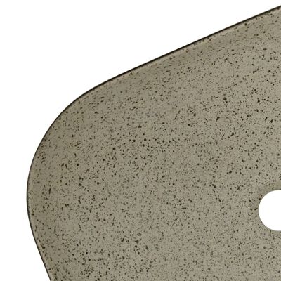 vidaXL Umywalka nablatowa, szaro-czarna, prostokątna, 48x37,5x13,5 cm