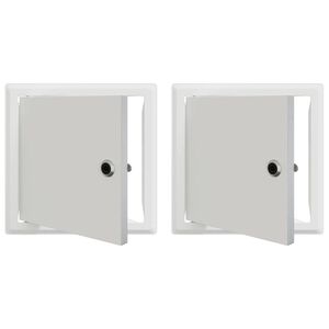vidaXL Panel dostępu 2 pcs Biały 23 x 23 x 3 cm Stal