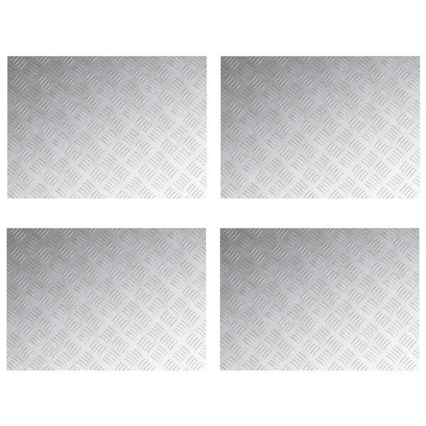vidaXL Stopień Prostokątny 4 pcs Srebrny 70 x 50 cm Aluminium