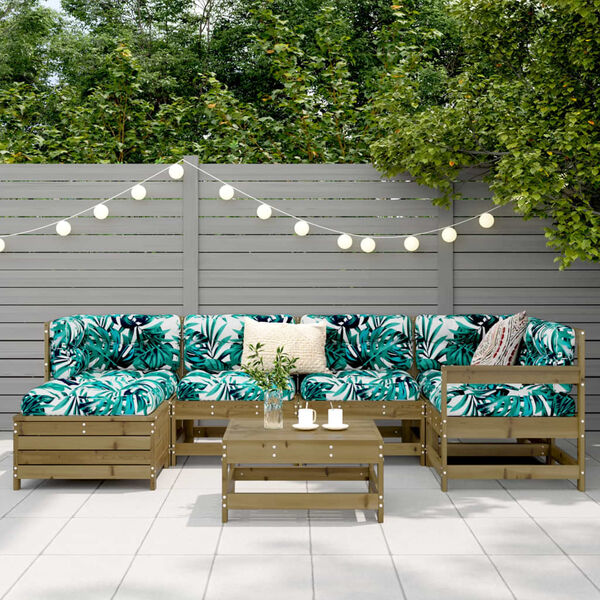 vidaXL 7-cz. zestaw wypoczynkowy do ogrodu, impregnowana sosna