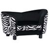 vidaXL Sofa dla psa, czarna, 68x38x38 cm, pluszowa