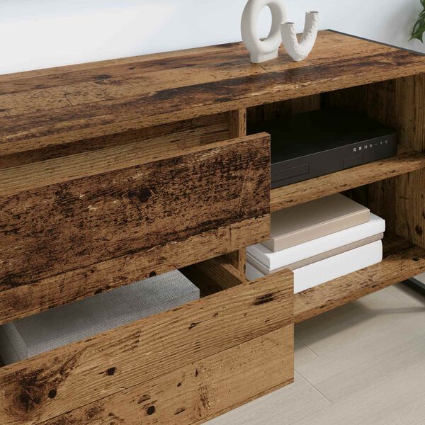 vidaXL Szafka pod telewizor z szufladą Stare drewno 100 x 36 x 49,5 cm