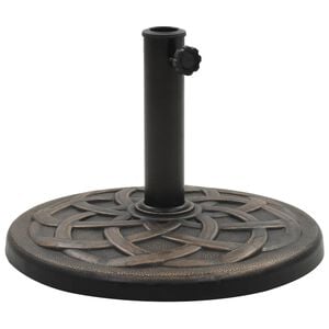 vidaXL Podstawa pod parasol ogrodowy, okrągła, żywica, 19 kg, brąz
