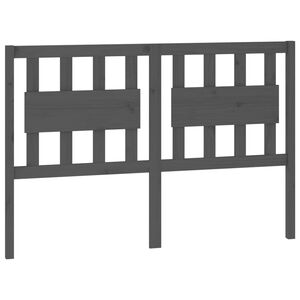 vidaXL Wezgłowie ł&oacute;żka, szare, 125,5x4x100 cm, lite drewno sosnowe