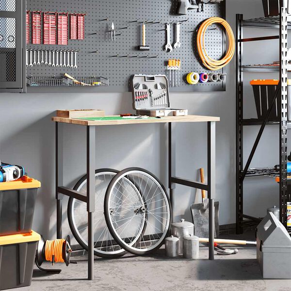 vidaXL Stolik roboczy, 100x60x(71,5-98) cm, drewno dębowe