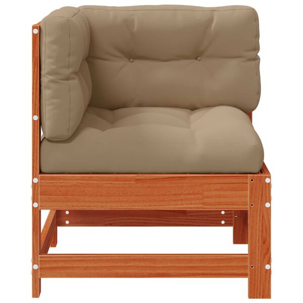 vidaXL Sofa narożna do ogrodu Lite drewno sosnowe Woskowy Brąz
