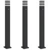 vidaXL Zewnętrzne lampy stojące, z czujnikami, 3 szt., czarne, 110 cm