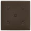 vidaXL Wejściowy zagł&oacute;wek 12 pcs Brązowy 30 x 30 cm Sk&oacute;ra ekologiczna