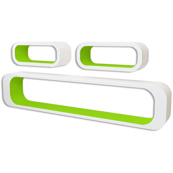 vidaXL P&oacute;łki ścienne kostki, 6 szt., zielono-białe