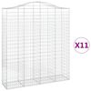 vidaXL Kosze gabionowe, 11 szt, 200x50x220/240cm, galwanizowane żelazo