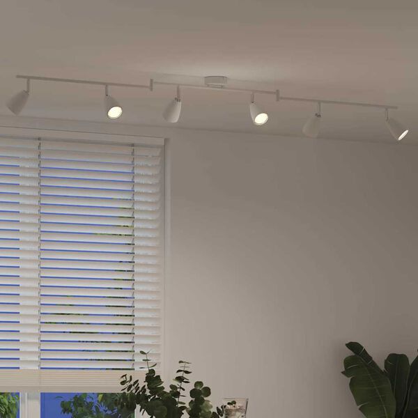 vidaXL Reflektor sufitowy Biały 176.5 x 13.5 x 12.5 cm Stal