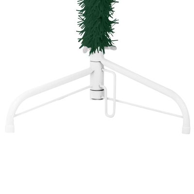 vidaXL Smukła choinka połówka ze stojakiem, sztuczna, zielona, 180 cm