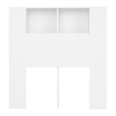 vidaXL Wezgłowie łóżka z półkami, białe, 100x18,5x104,5 cm