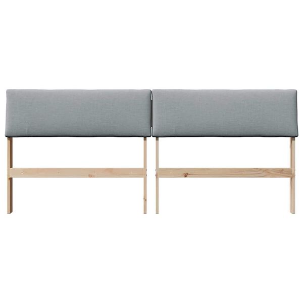 vidaXL Tapicerowane wezgłowie Jasnoszary 200 cm Lite drewno sosnowe