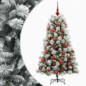 vidaXL Sztuczna choinka na zawiasach z bombkami 150 cm 150 LED