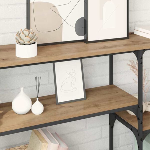 vidaXL Konsola z p&oacute;łką Dąb rzemieślniczy 150 x 29 x 76,5 cm