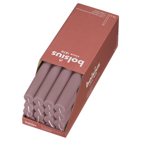 Bolsius Świece stołowe Shine, 16 szt., 27 cm, popielaty r&oacute;ż