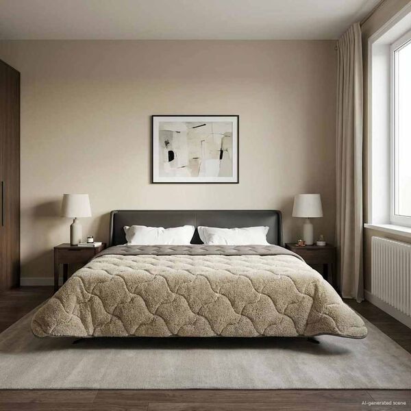 vidaXL Kołdra na cały rok Kwiłtowany Jasnoszary 200 x 240 cm