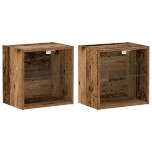 vidaXL Półka wisząca z półką 2 pcs Brązowy 40 x 28,5 x 40 cm