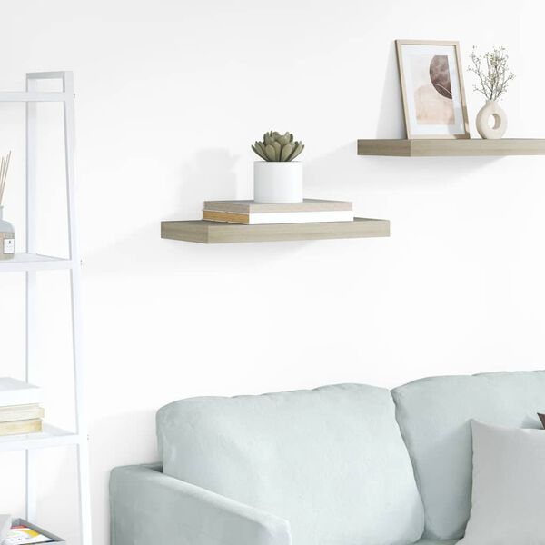 vidaXL P&oacute;łka ścienna, kolor dębowy, 50 x 23 x 3,8 cm, MDF