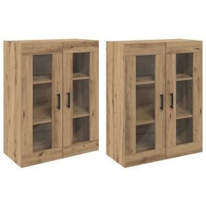 vidaXL Szafki montowane na ścianie 2 szt. dąb artisan