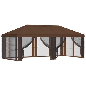 vidaXL Pokrywa daszku z ścianami bocznymi brązowy 600,5 x 300,5 cm