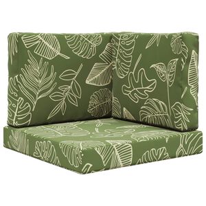 vidaXL Poduszka do sofy na zewnątrz 3 pcs Wz&oacute;r liścia Poliester
