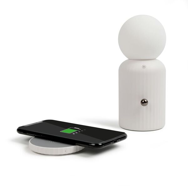 Livoo Bezprzewodowa ładowarka i lampka nastrojowa 2-w-1, 10 W, biała