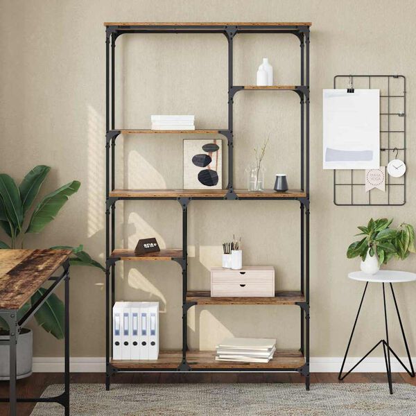 vidaXL P&oacute;łka na książki Stare drewno 99 x 35,5 x 176 cm