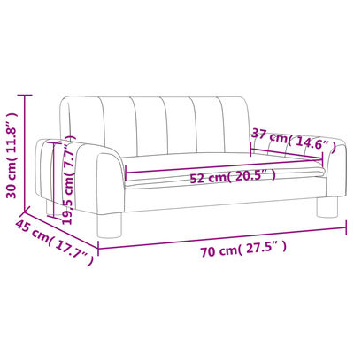 vidaXL Sofa dla dzieci, kolor taupe, 70x45x30 cm, obita tkaniną